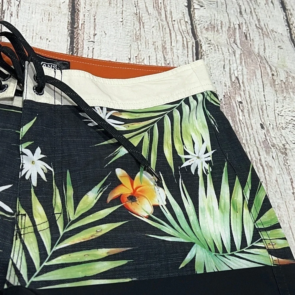 Vans Beach Summer Board Shorts Floral Bathing Suit Swim Trunks Men's Size 30